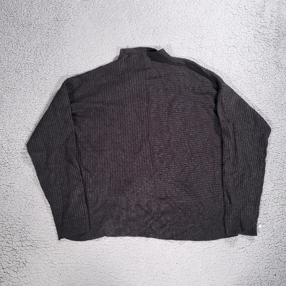 Modern Citizen Sweater Womens XL Gray Mock Neck Ribbed Long Sleeve Pullover